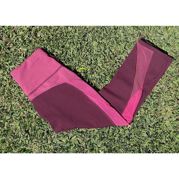 Lululemon Colour Me Ombre Crop Leggings Fuchsia Women’s Size 8 Burgundy Shades - Picture 1 of 11